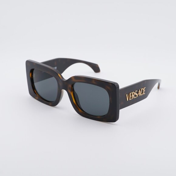 Versace VE4496U 108/87 Sunglasses Havana Square Frame, Dark Grey Lenses main image 4